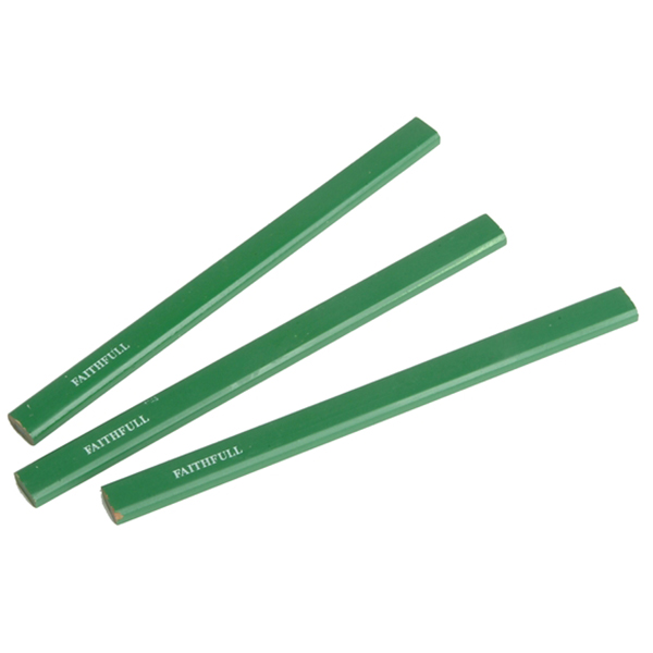 GREEN CARPENTERS PENCILS HARD (PACK 3)