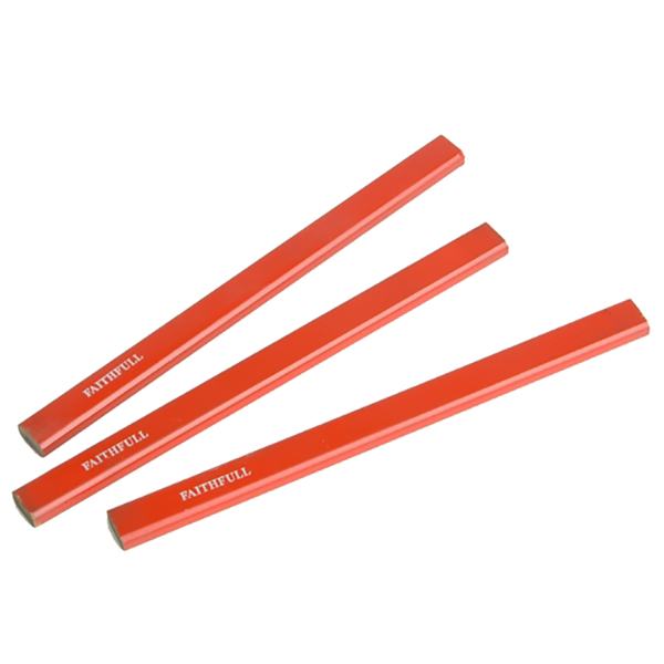 RED CARPENTERS PENCILS MEDIUM (PACK 3)