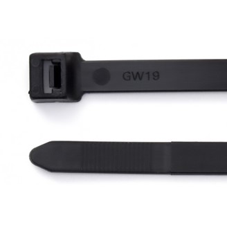 370MM X 7.6MM CABLE TIE BLACK (BOX 100)