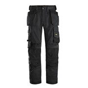 BLACK LOOSE FIT STRETCH TROUSERS