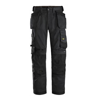 BLACK LOOSE FIT STRETCH TROUSERS