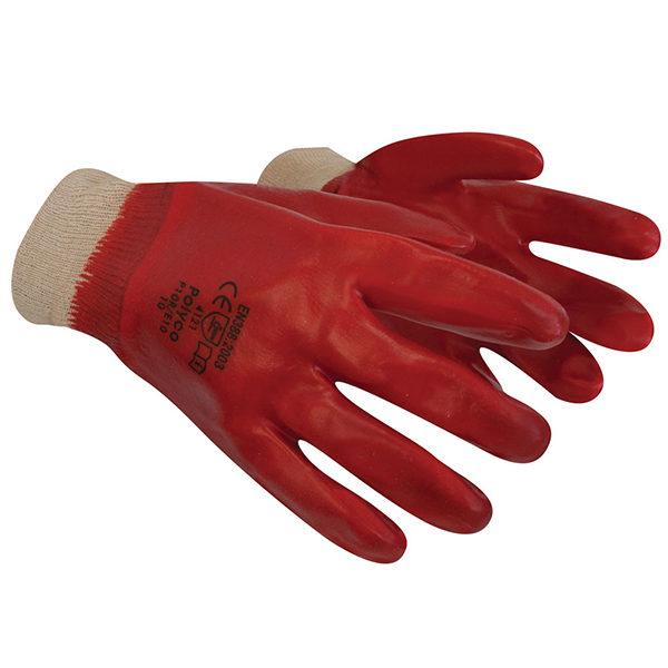 RED PVC GLOVES