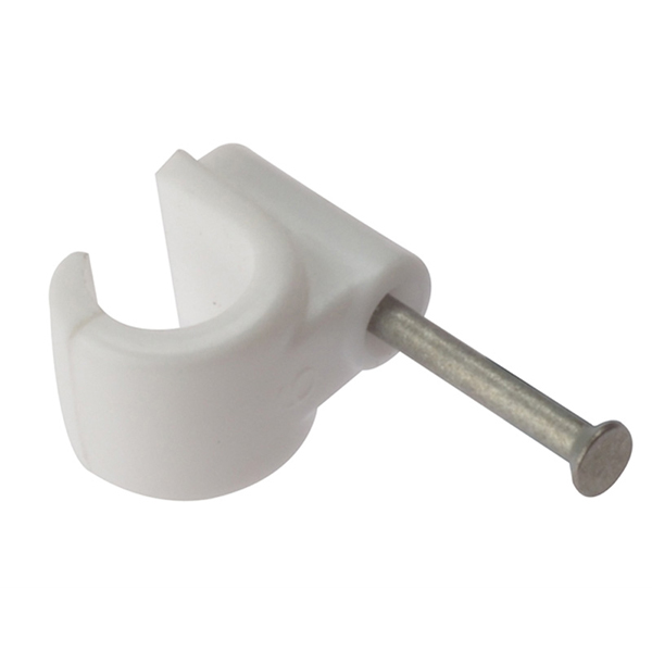 16MM NAIL-IN PIPE CLIP WHITE (BOX 100)