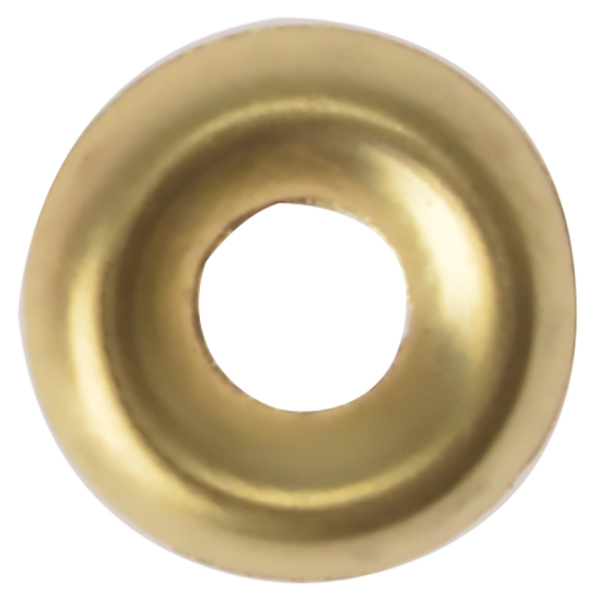 SCREW CUP WASHERS POLISHED BRASS NO. 10 (BAG 100)