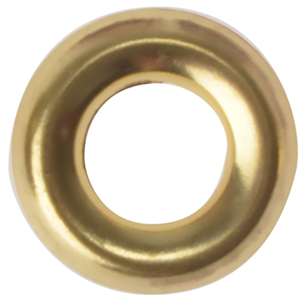 SCREW CUP WASHERS POLISHED BRASS NO. 8 (BAG 200)