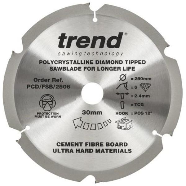 PCD 250MM x 6T x 1.6MM x 30MM SAW BLADES