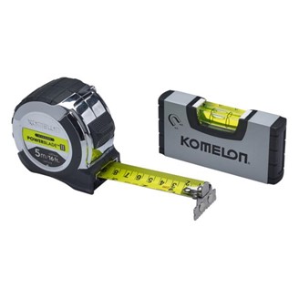 KOMELON POWERBLADE 5MT TAPE WITH LEVEL BOTH SILVER